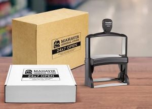 Làm con dấu logo đóng lên thùng carton
